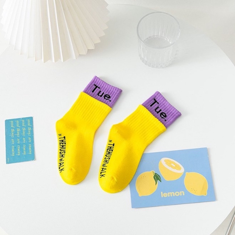 Girls 6-12 Years Days of the week Sat-Fri Cotton Socks 7 Pairs sporty casual socks